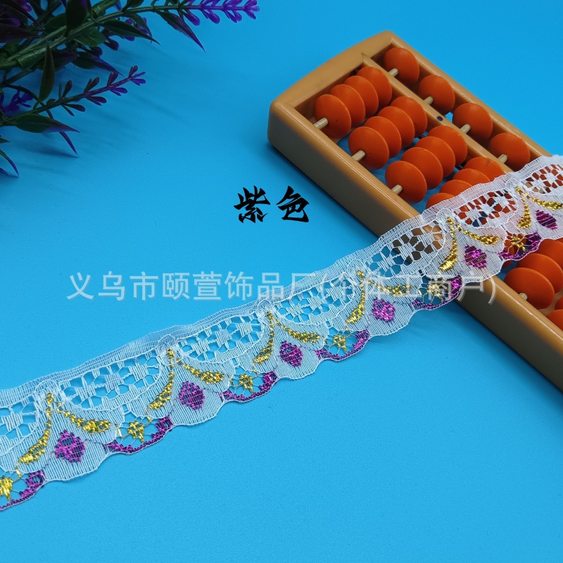 Inventario de 3 cm de estilo nacional de encaje sin bala ropa infantil encaje DIY muñeca accesorios de vestido de boda