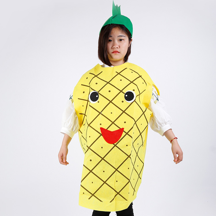 Día del niño adulto ropa para niños modelado de frutas y verduras protección del medio ambiente desfile de moda ropa de rendimiento de etapa padre-hijo