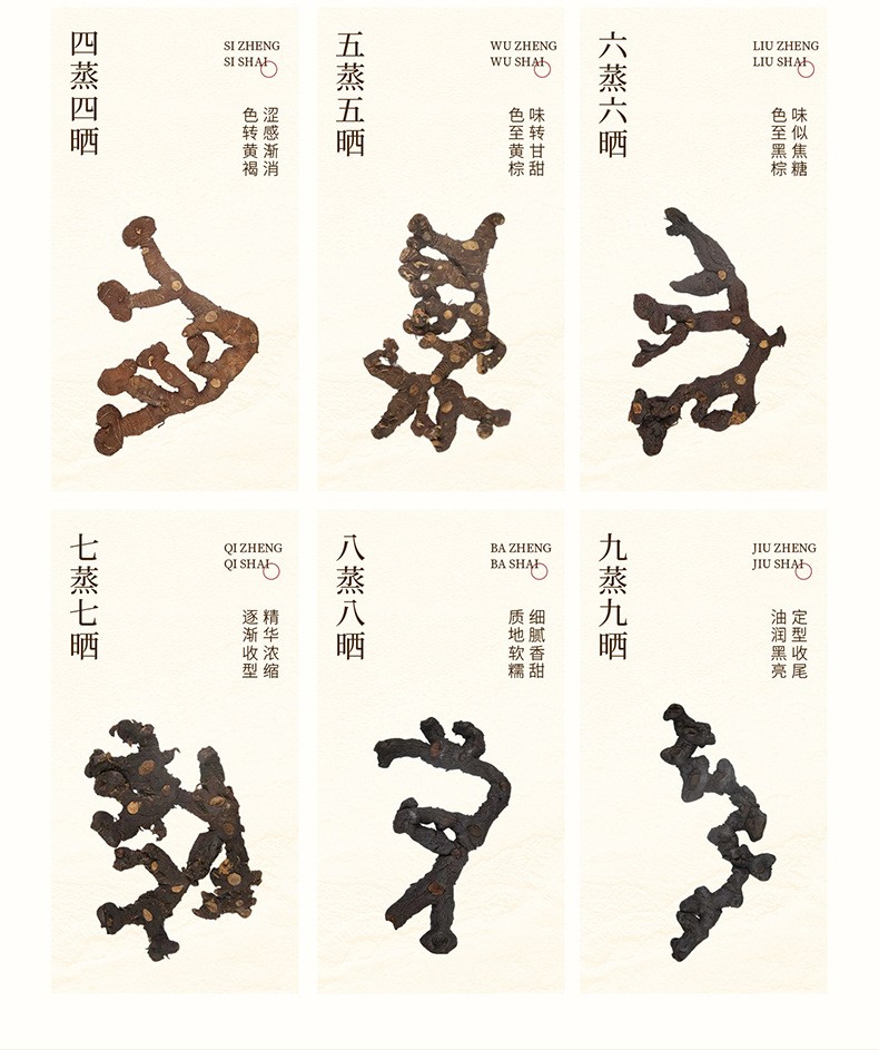 Organic Nine Steamed Nine Sun Dried Polygonatum Root Slices 70g Jiuhua Mountain Huang Jing for Herbal Tea in use