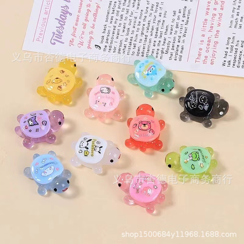 漫画発光かわいいサンリオカメミニ立体マイクロ風景車樹脂装飾品 DIY ジュエリーアクセサリー|undefined