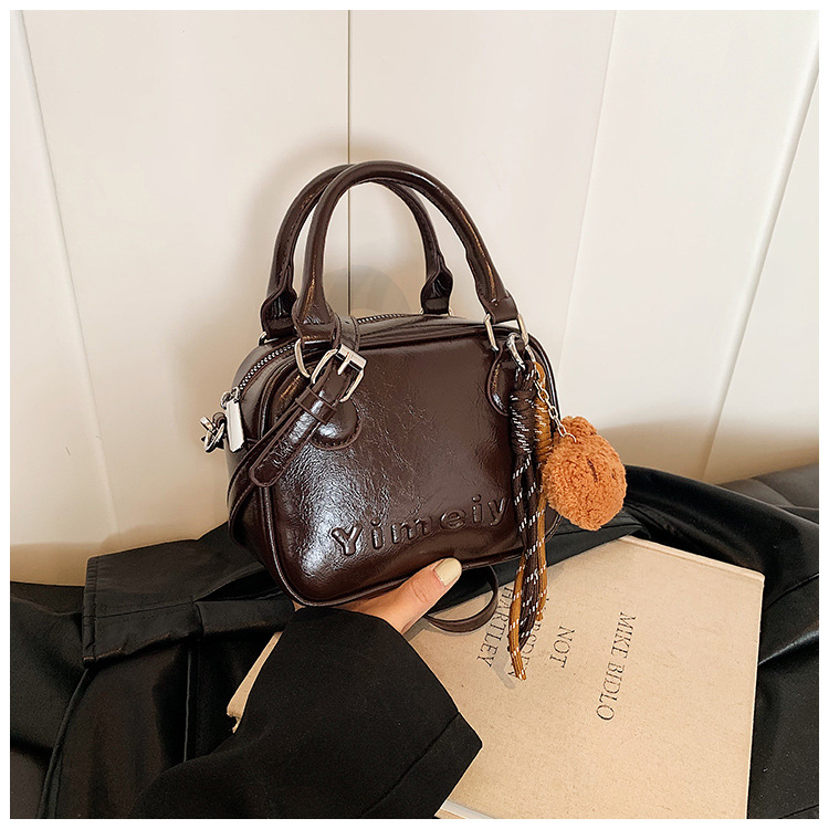 Luxury Vintage Mini Bag For Women 2024 New Autumn/Winter Trendy Versatile Crossbody Bag Popular Bowling Handbag - Thumbnail 8