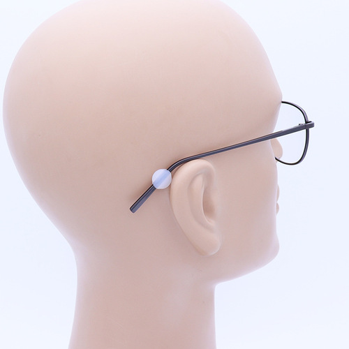 Chocolate bean glasses silicone non-slip sleeves behind the ears fixed ear pads and ear hooks round non-slip rings glasses legs soft foot sleeves
