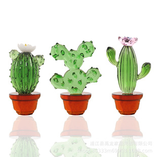 Cactus Bonsai Crystal Plant Ornaments Creative Crafts Gift Office Indoor Desktop Decoration Birthday Gift