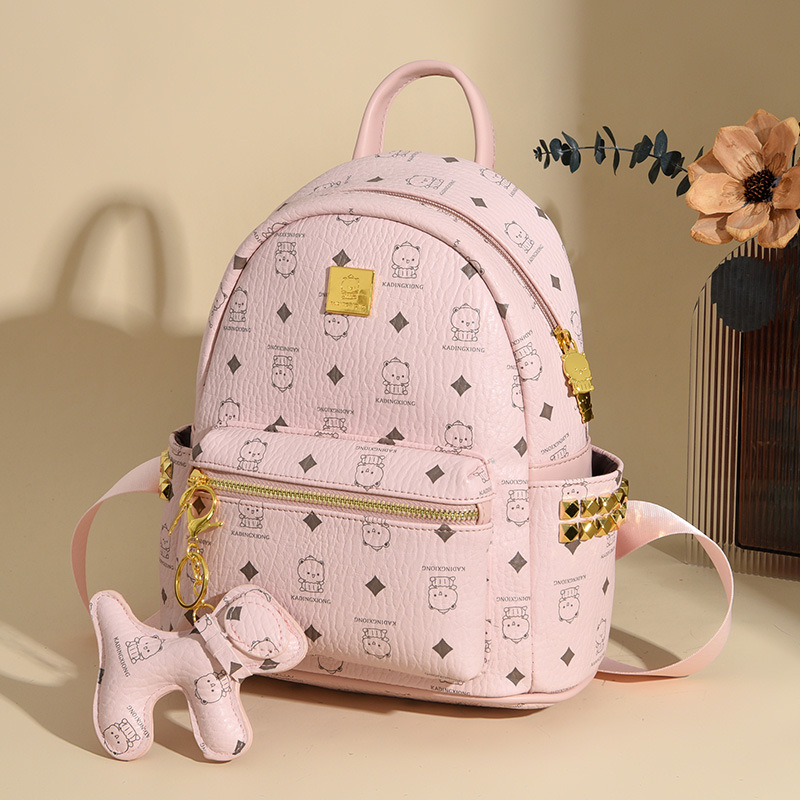 2025 nueva mochila universitaria caricatura lindo osos mochila de damas impresión de aire extranjero mochila casual