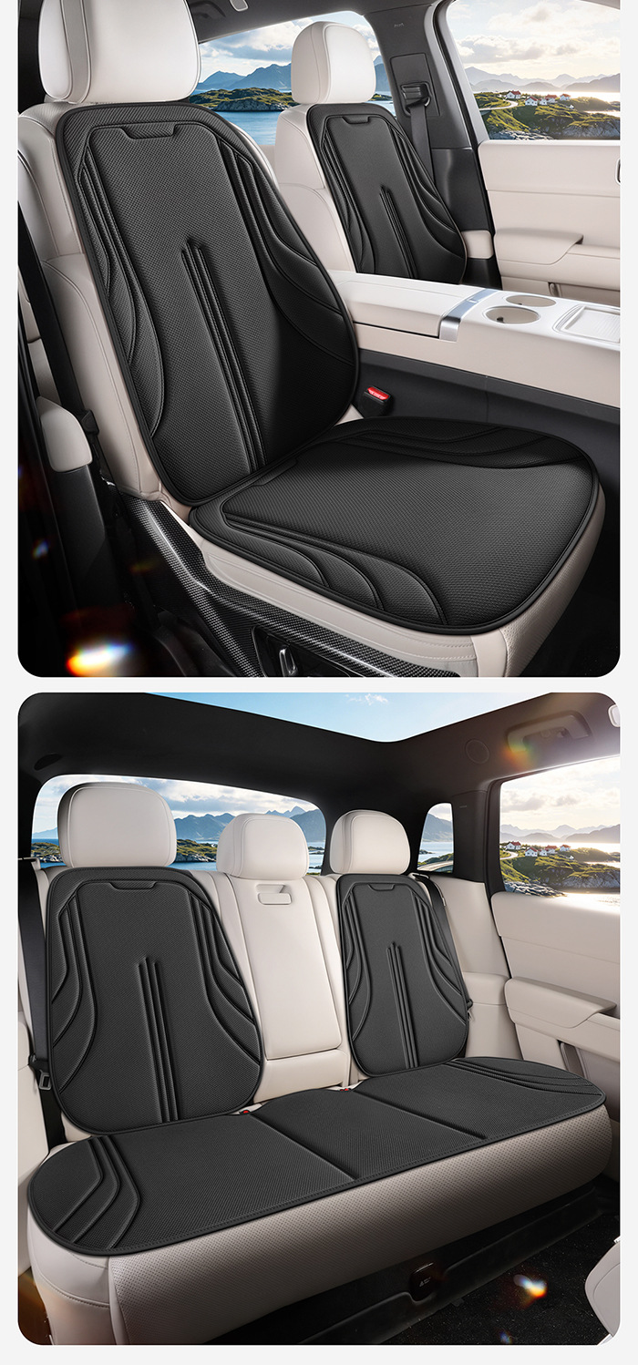 Car seat cushion three-piece set, suitable for all seasons, breathable, non-slip, Q-elastic, comfortable fit to the seat, eco-friendly and odorless