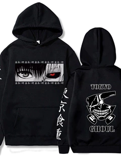 跨境东京食尸鬼 卡通日动漫Tokyo Ghoul Kaneki 印花连帽卫衣