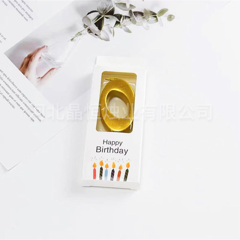 金メッキデジタルキャンドル誕生日パーティーケーキ装飾金銀色輝く時空0-9デジタルキャンドルボックス