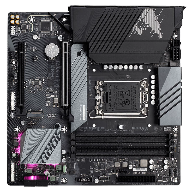 Материнская плата для игр Gigabyte B760M AORUS ELITE DDR5, совместима с процессорами 12/13 поколения, включая 13400F