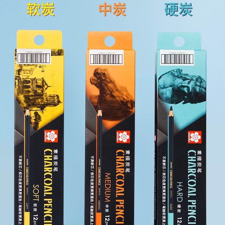 Sakura flor de sakura boceto lápiz de carbón especial para artistas de pintura de boceto de carbón blando lápiz blando medio duro