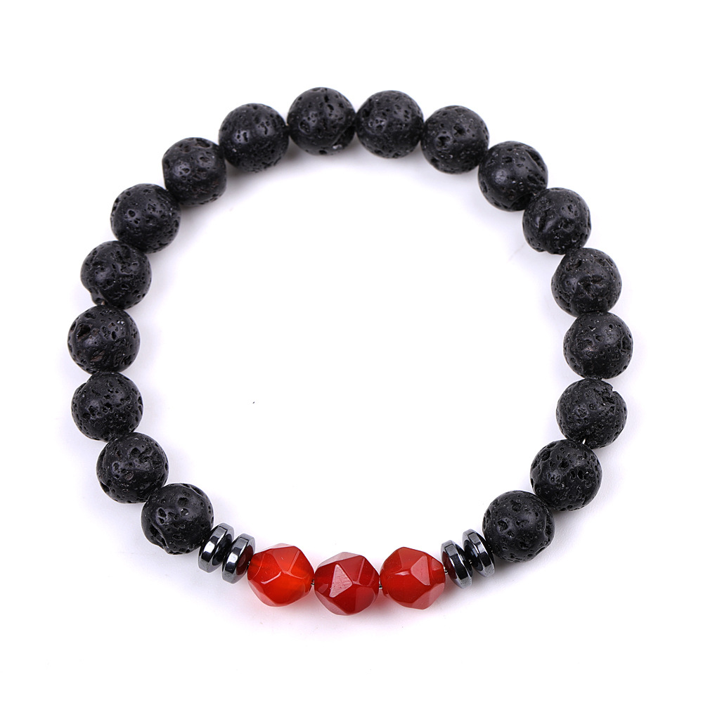 Amethyst Und Schwarzes Obsidian Lavastein Armband Für Damen_voghion.com