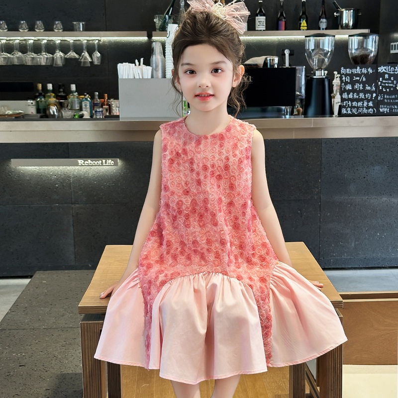 Girls Dress Summer 2025 New Children's Fashionable Thin Princess Dress Summer Dress Girl Internet Celebrity Dress Girls Dress Summer 2025 New Children's Fashionable Thin Princess Dress Summer Dress Girl Internet Celebrity Dress