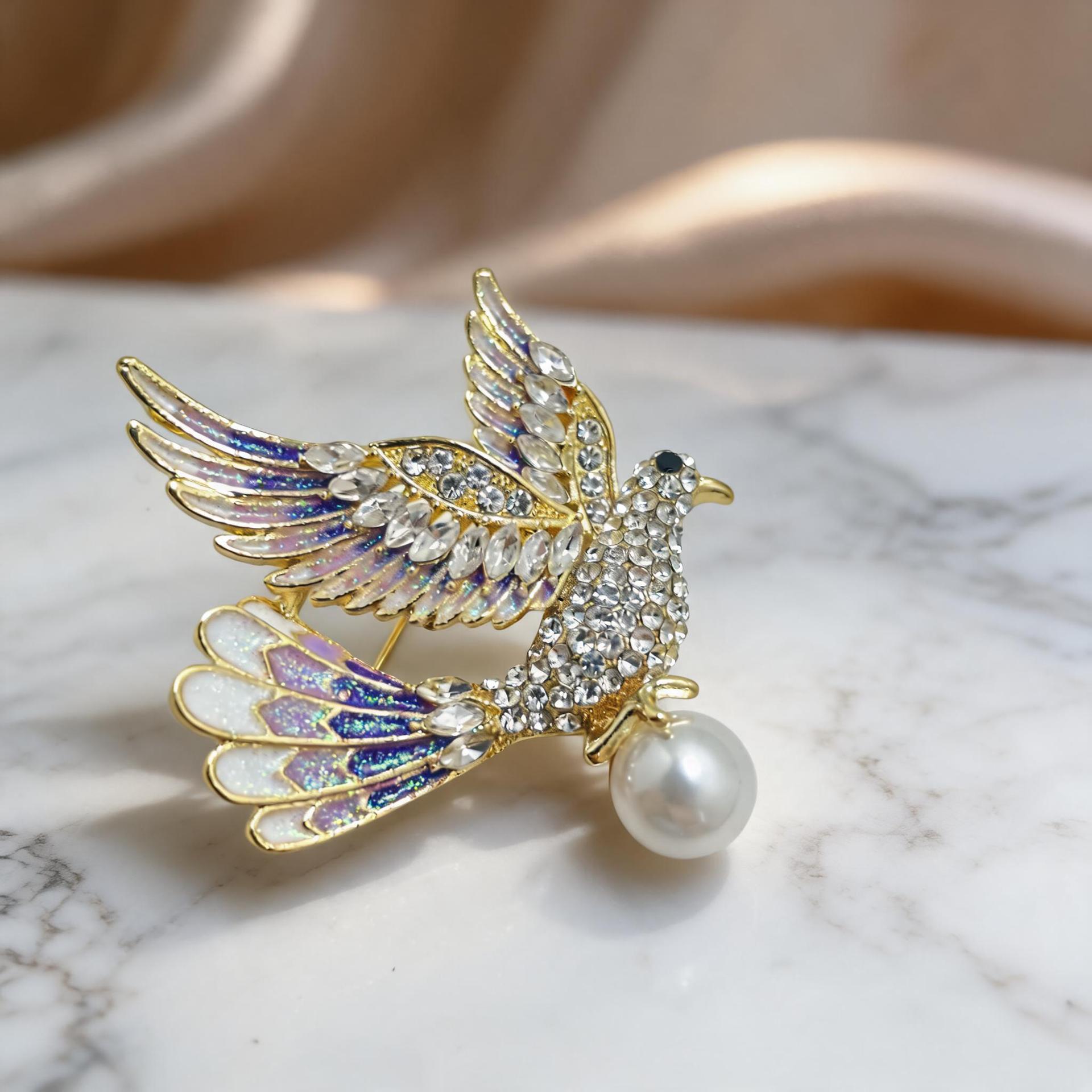 Chinese-style enamel magpie brooch, high-end mixed-color animal brooch accessory, cheongsam pin, direct supply for cross-border wholesale