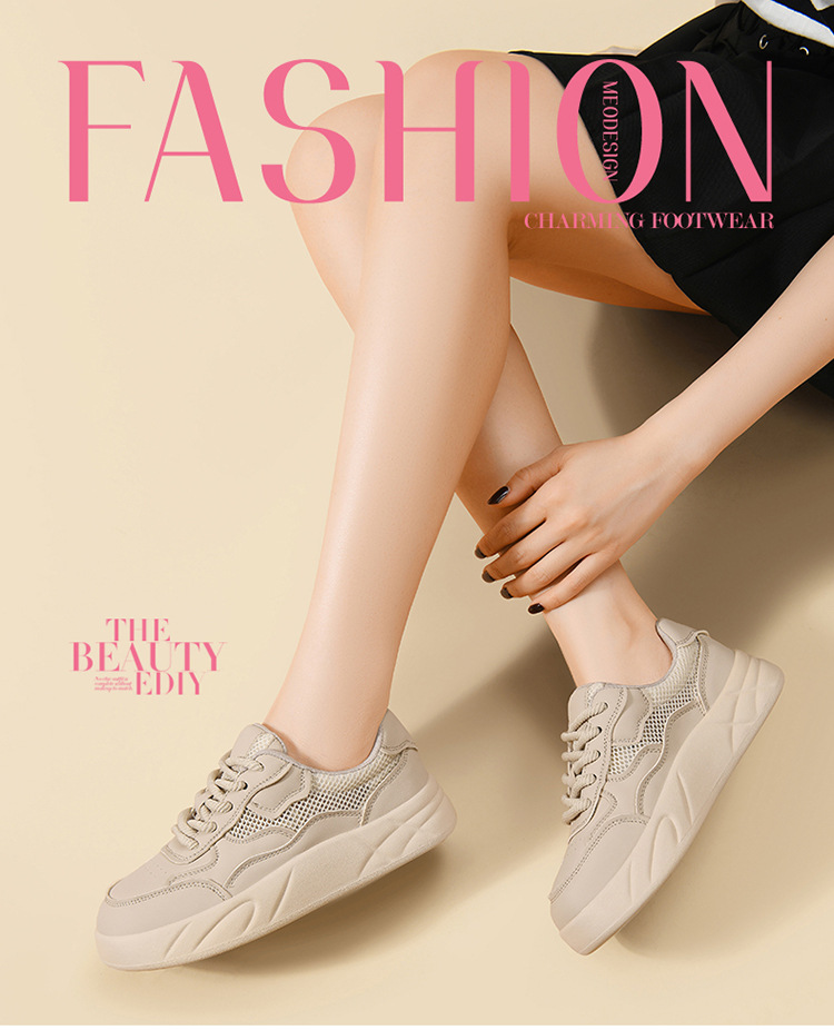 Giày sneaker nữ da thật màu trắng lưới thoáng khí đế bằng mùa hè 2025 — JST 7193 màu đen kiểu nửa kéo, gót cao 6cm, JST 1802- 1m màu, chiều cao gót 4CM, LJ 33005 màu mơ nhạt gót cao 3.5cm, LJ 33005m gót trắng cao 3.5cm chi tiết 1