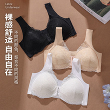 爆款跨境前开扣无痕聚拢大码薄款文胸性感蕾丝无钢圈美背内衣批发