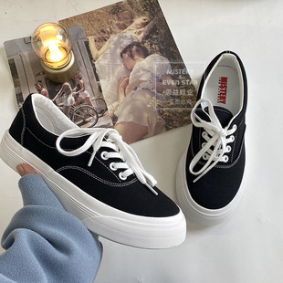 Platform Canvas Shoes Women's Height-increasing Casual Shoes for Students Korean-style ins Hanhan Big Toe Shoes MIS-503