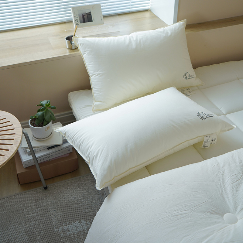 New Class A Raw Cotton Pillow Double Pressure Line Hotel Pillow Core Cotton Soy Protein Pillow Single Dormitory Pillow Core