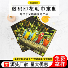 外贸出口日本全棉平布数码印花卡通动漫印花方巾25*25cm定制毛巾