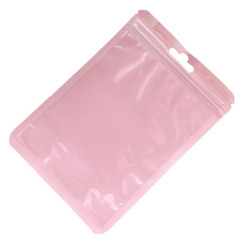 Bolsa autoadhesiva de color Macaron bolsa holográfica engrosada bolsa de hueso de color transparente joyería de bolsillo sellado bolsa de embalaje de cepillo de maquillaje