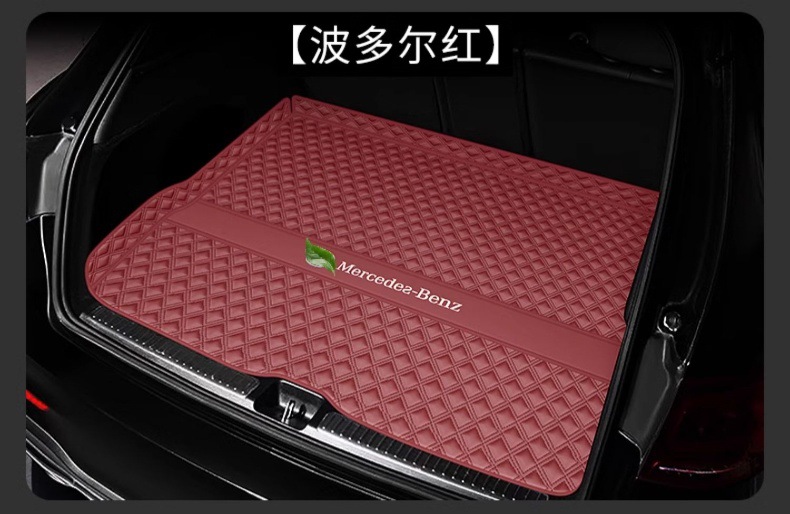 For Mercedes-Benz Glc260 C260L E300L Glc300L Trunk Mat Genuine Leather Glb Waterproof Trunk Mat