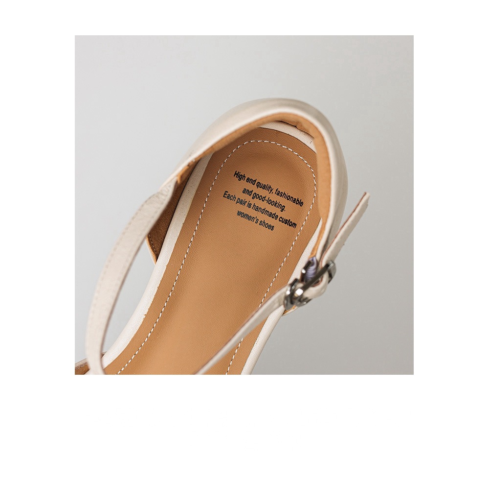 Sandal nữ da cừu mũi trùm gót thấp quai ngang một dây hở gót — màu tím chi tiết 11