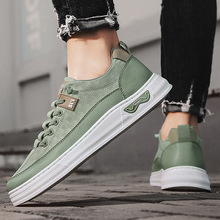 男鞋春秋季新款潮流男士雨伞布透气休闲鞋低帮套脚一脚蹬运动板鞋