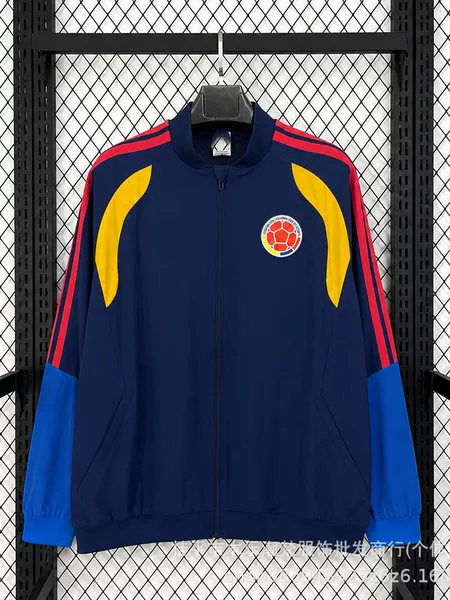 Football Training Jacket Windbreaker with Stand Collar Germany Mexico Brazil Ac Chelsea Paris Inter Milan Cross-Border Wholesale
