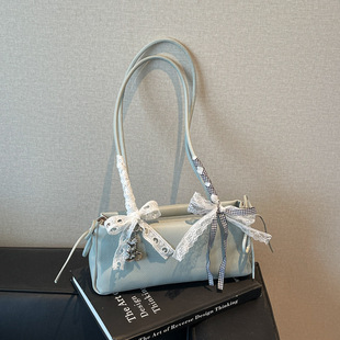 French-Style Niche Fashionable Underarm Bag for Women 2025 Summer Simple and Stylish Bow High-End Single-Shoulder Baguette Bag
