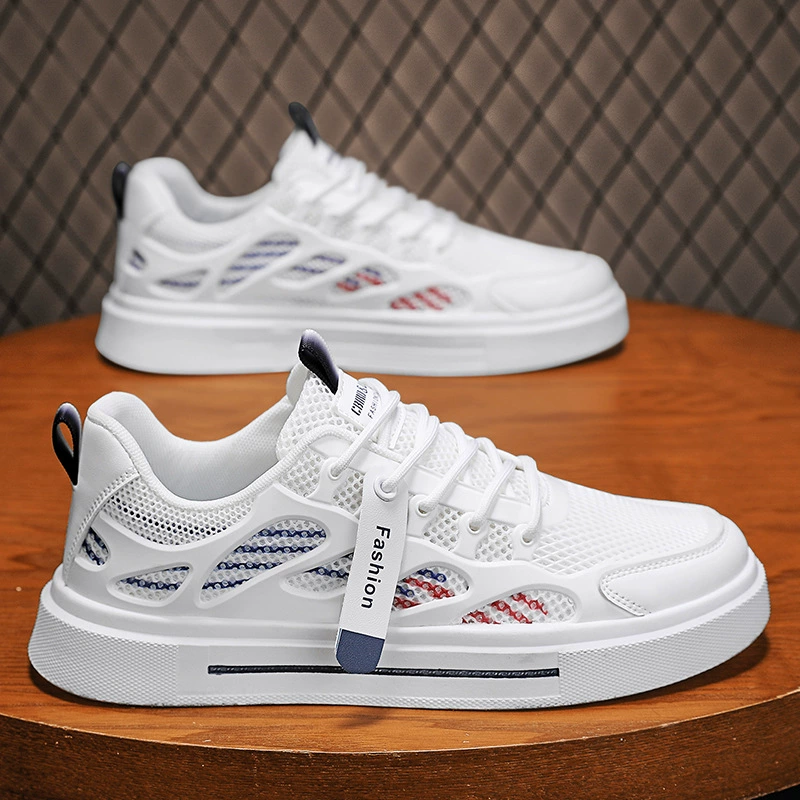 Простые мужские весенне-летние дышащие и удобные универсальные повседневные новые модные кроссовки без шнуровки с круглым носком, подходящие по цвету