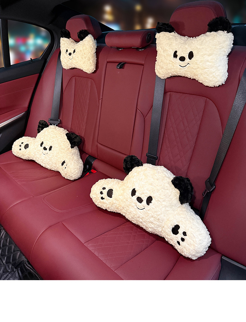 Car Headrest, Neck Pillow, Creative and Cute Female Driver's Driving Lumbar Support, a Pair of Car Pillows, Car Seat Pillows