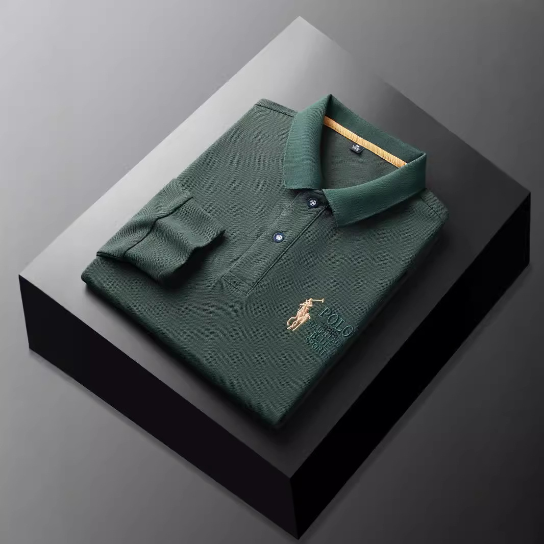 Mishima nuevo estilo Paul camiseta de manga larga para hombre polo solapa bordado jersey moda moda otoño top para hombre