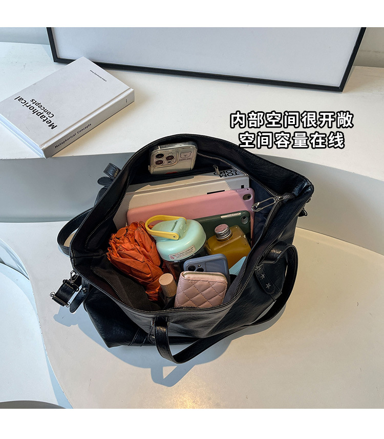 Cross-border large-capacity tote bag for women 2024 New style fashionable single-shoulder bag, retro simple casual crossbody bag for women undefined