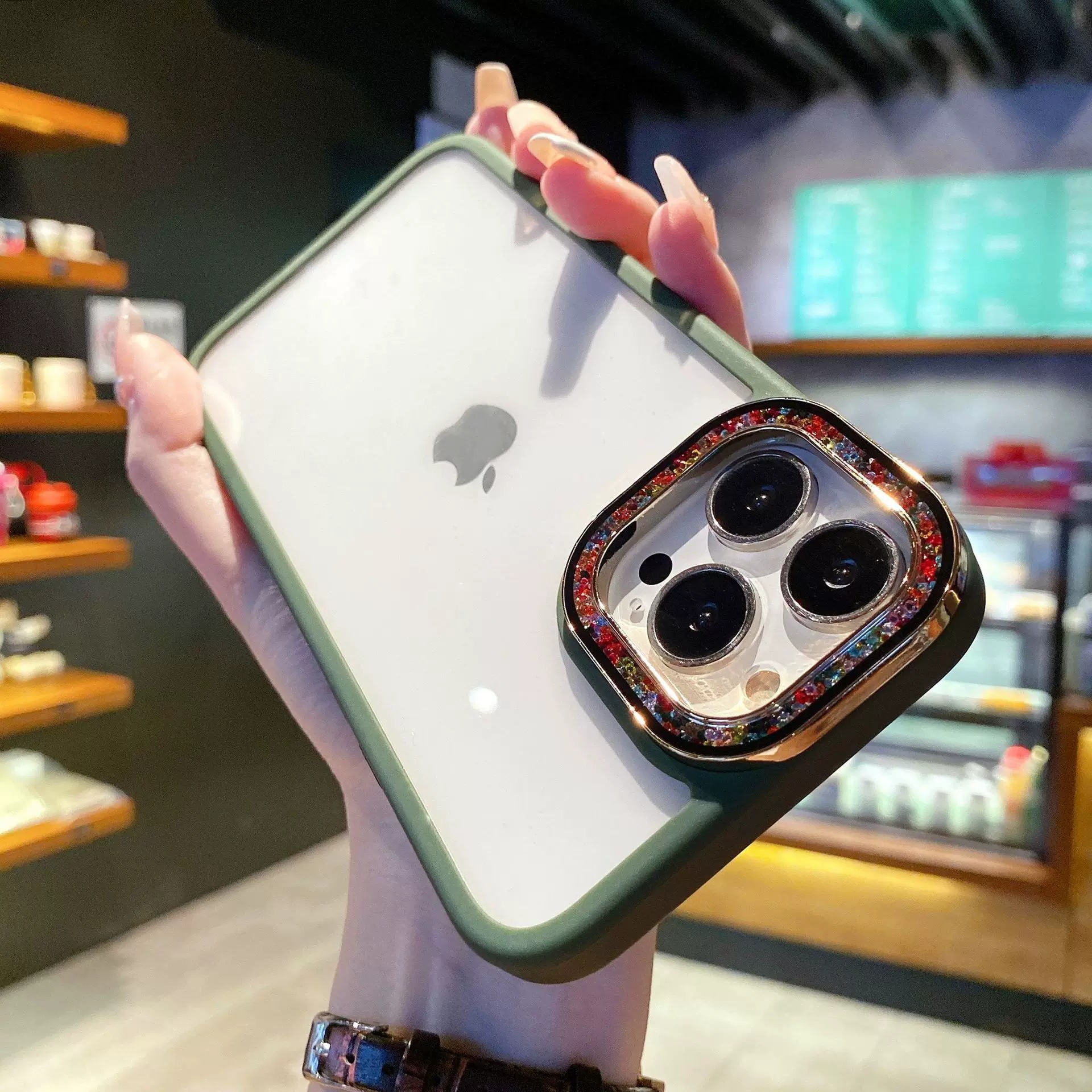 Yinhe serie IPhone16PROMAX lente de brillo Apple 15promax funda transparente para teléfono móvil para ip14