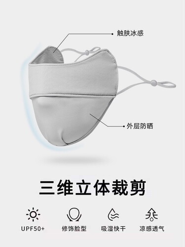 Sun protection and anti-UV women's summer thin ice silk breathable sunshade driving and riding full face mask to protect the corners of the eyes