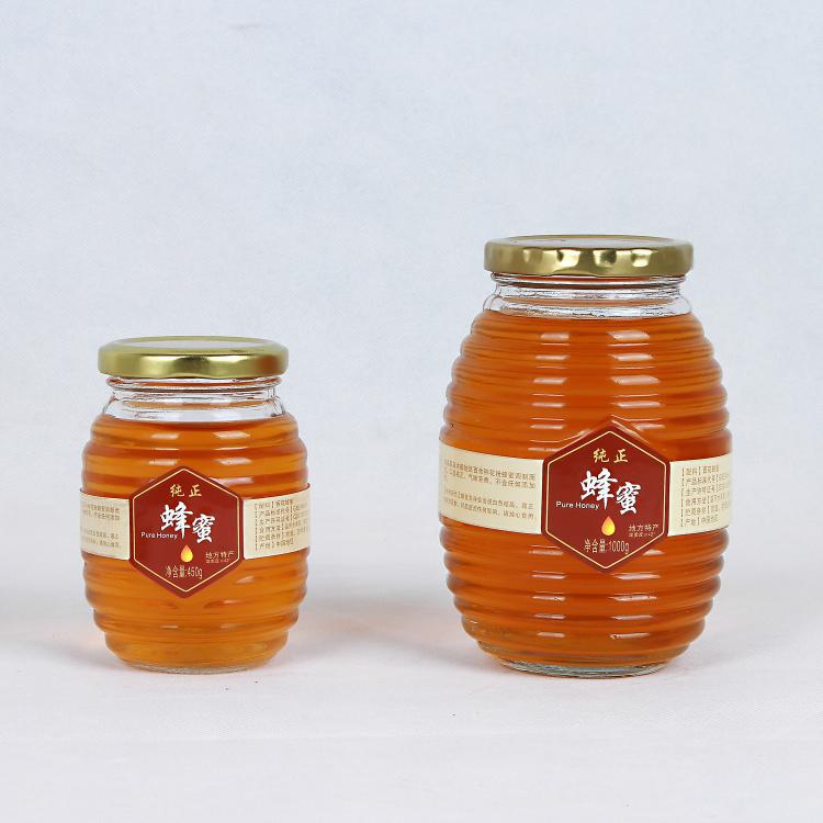 特价无铅高档玻璃蜂蜜瓶子螺纹罐储物罐果酱瓶500g1000g
