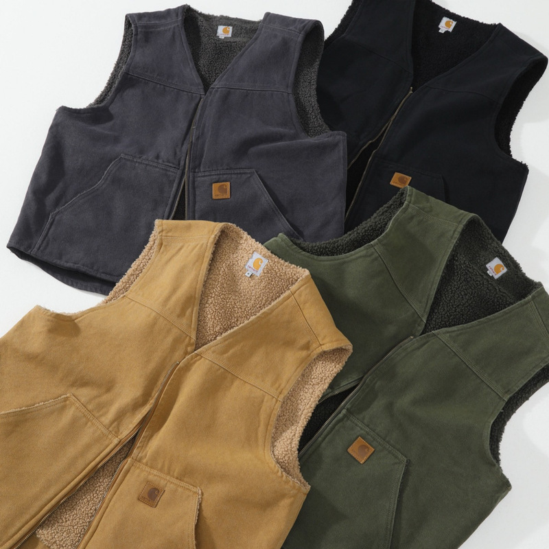 Car Carhartt Sheined Vest V26 American Retro Style Fleece-Lined Work Vest Unisex