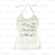 夏季新款欧美风辣妹性感时尚个性Y2K印花背心吊带抹胸百搭修身T恤