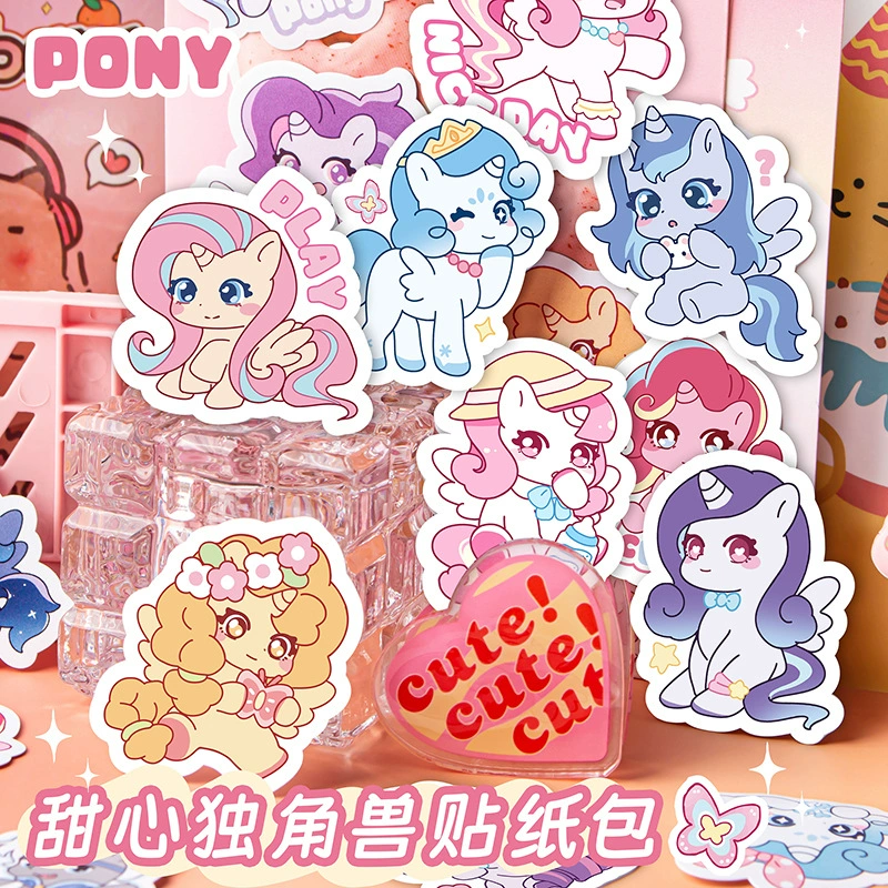 100 милых единорог мультяшный наклейка сумка милые смайлики для ноутбука для украшения ручного счета для оптовых продаж