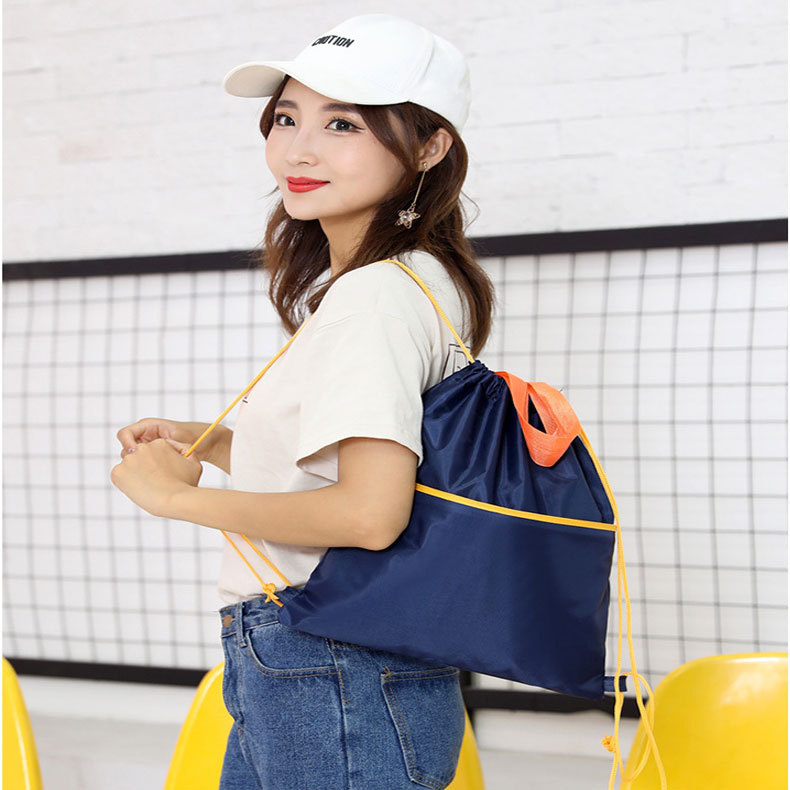 Waterproof Polyester Waist Bag Sports Basketball Drawstring Shoulder Bag Nylon Outdoor Fitness Storage Waist Bag Drawstring Bag