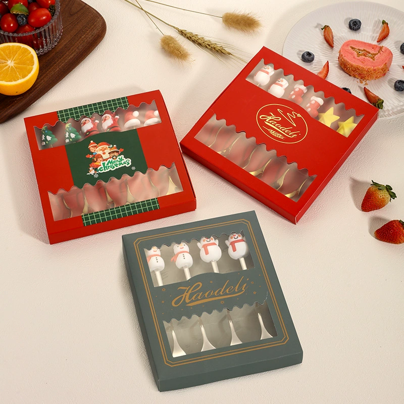 Fruit fork for elderly, doll, Christmas spoon, tableware, set, coffee box, Birthday gift