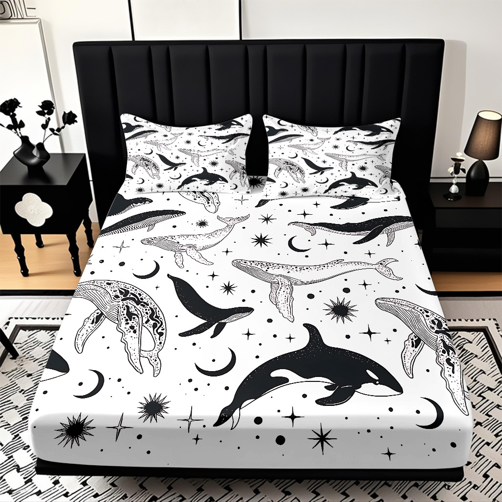 TEMU / JIT Mattress Kits de animales submarinos impresión digital HD ropa de cama