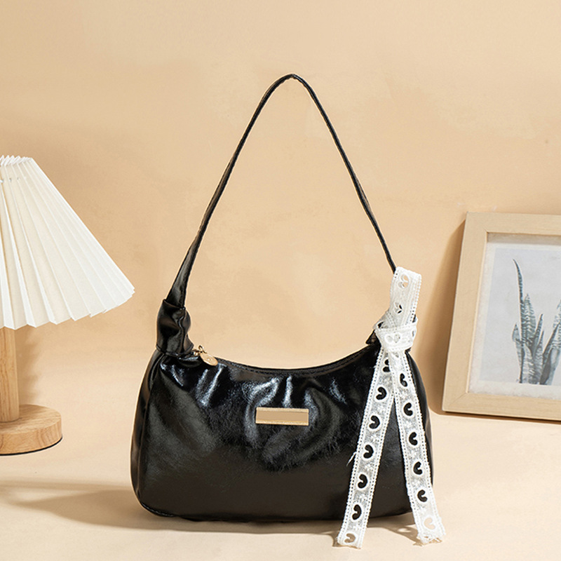 Bolso de cuero PU suave de cuero de aceite 2025 nueva moda universal bolso de moda de mujer bolso de brazo portátil pequeño