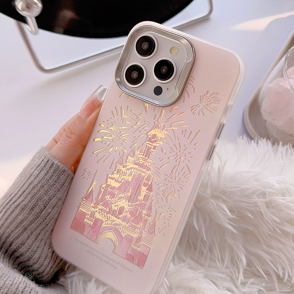Чехол для телефона (Apple/Huawei) совместимый с iPhone 13–17 и линейкой Mate/P, принт замок, жемчужный ремешок