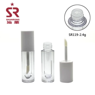2.4g ABS圆形透明唇釉管唇彩瓶空瓶