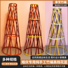 手工竹编花篮开业庆典婚庆专用花篮花店用品手工编制花蓝