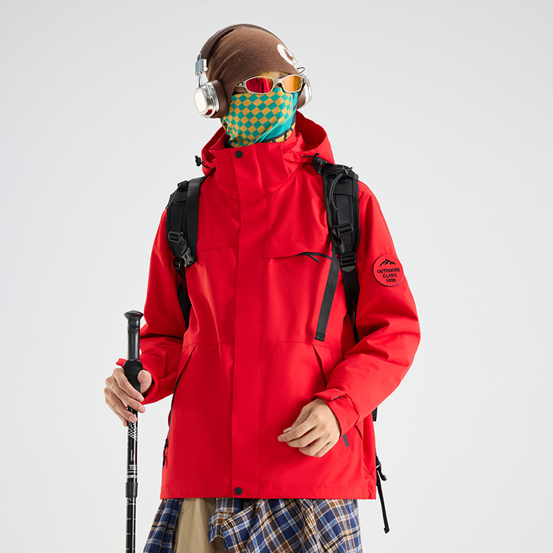 2025新款硬壳冲锋衣女三合一抓绒内胆防风防水两件套徒步登山服男|undefined