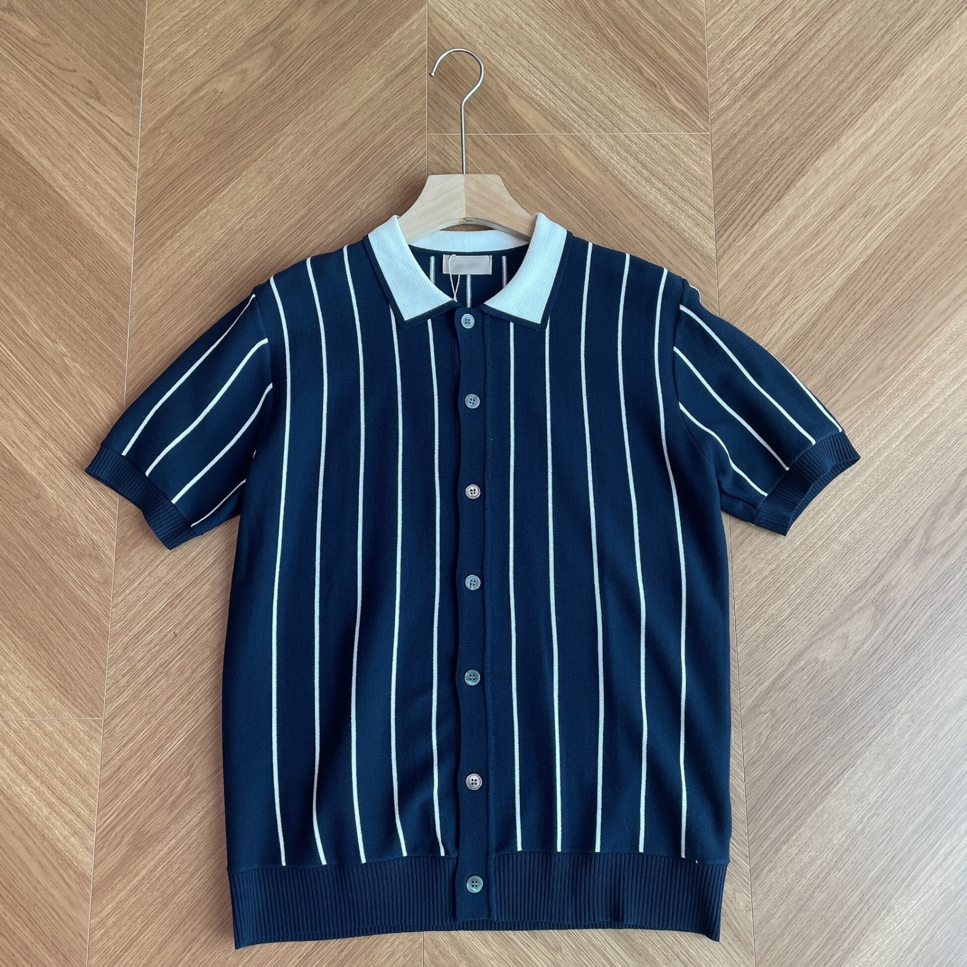 Polo camiseta de punto camiseta de manga corta hombre cardigan rayas viejos negocios de verano transfronterizo transpirable fábrica al por mayor