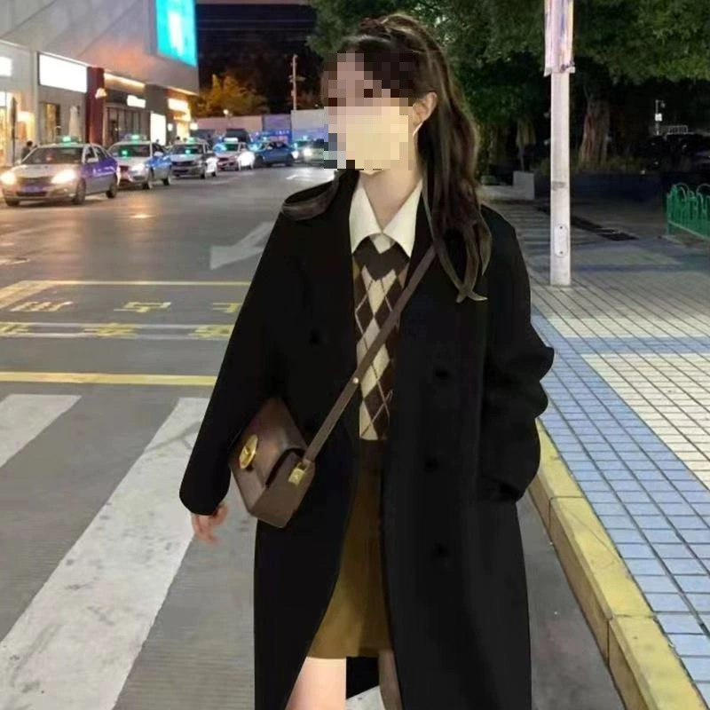 Зимнее trench coat, шерстяное пальто, классический пиджак для костюма, свободного кроя