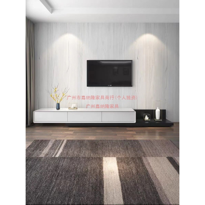 北欧フロアテレビキャビネットコーヒーテーブル組み合わせブラック格納式テレビキャビネットフロアモダンシンプルな小さなアパートフロアキャビネット|undefined
