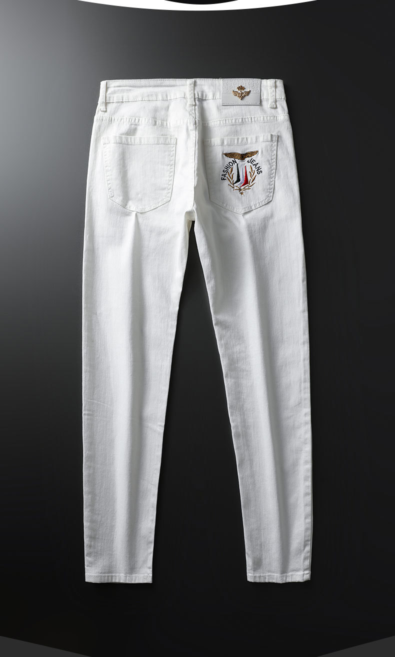 Men's High Quality Non fading and Non pilling Elastic Silk Cotton Jeans Men's Autumn Comfortable Slim Fit Small Feet_voghion.com