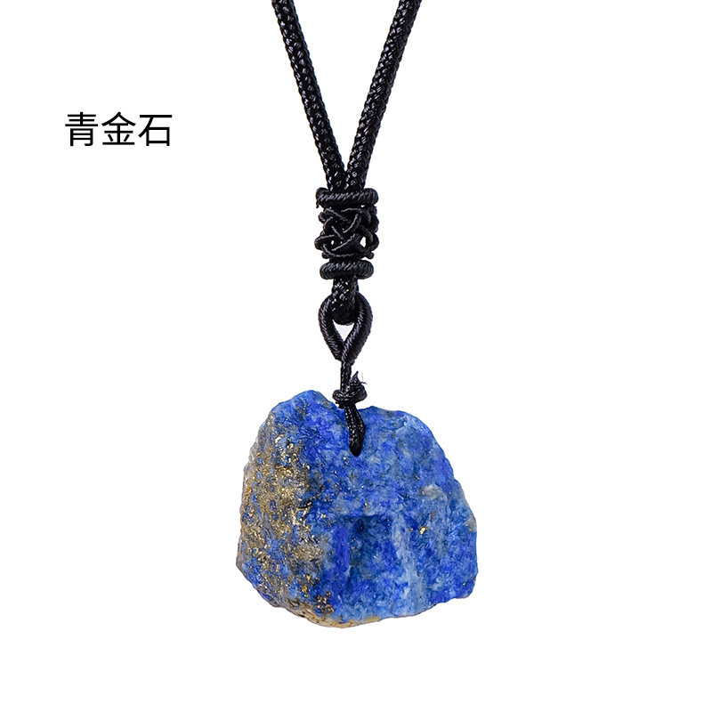 跨境热销天然水晶原石吊坠粉水晶紫水黄水晶原石项链饰品挂件批发|undefined